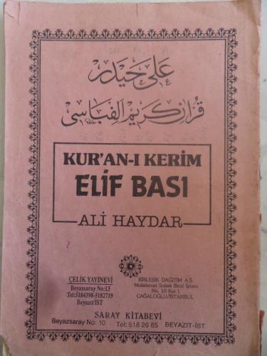 Kur'an-ı Kerim Elif Bası Ali Haydar