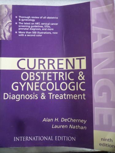 Current Obstetric & Gynecologic Diagnosis & Treatment Alan H. DeCherne