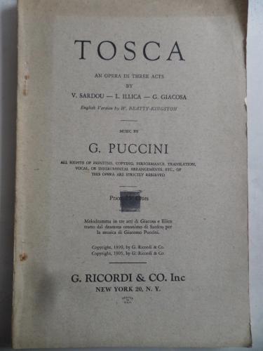 Tosca An Opera In Three Acts G. Puccini