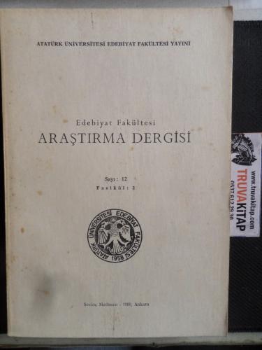 Edebiyat Fakültesi Araştırma Dergisi 1980 Sayı 12 Fasikül 2