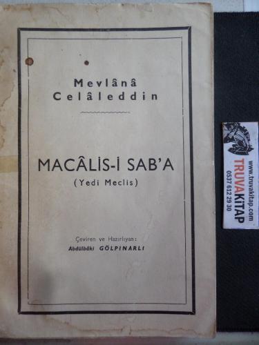 Macalis-i Sab'a Mevlana Celaleddin Rumi