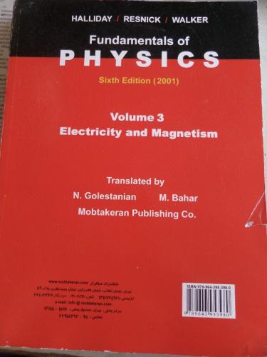 Fundamentals of Physics Volume 3 Electricity and Magnetism