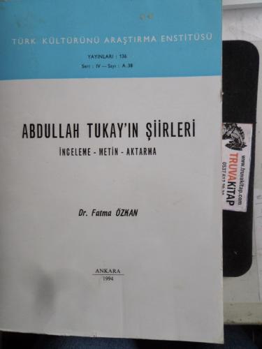 Abdullah Tukay'ın Şiirleri İnceleme - Metin - Aktarma Fatma Özkan