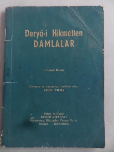 Derya-i Hikmetten Damlalar Sadık Yılma