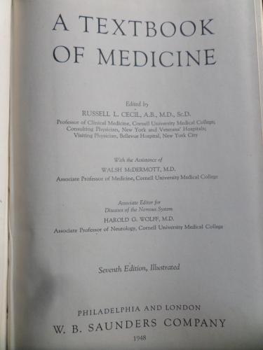 Textbook Of Medicine Cecil 7th Edition W. B. Saunders