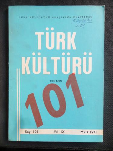 Türk Kültürü Aylık Dergisi 1971 / 101