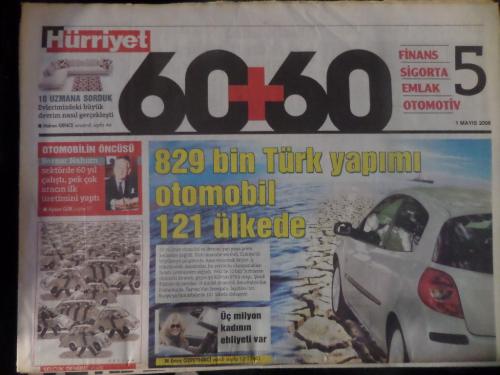 Hürriyet Gazetesi 1 Mayıs 2008 - 60+60 Finans Sigorta Emlak Otomotiv 5