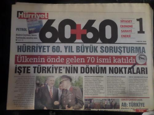 Hürriyet Gazetesi 1 Mayıs 2008 - 60+60 Siyaset Ekonomi Sanayi Enerji 1