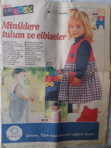 Burda Super Easy 3431 - Miniklere Tulum Ve Elbiseler