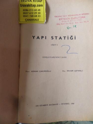 Yapı Statiği Cilt 1 Adnan Çakıroğlu