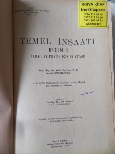 Temel İnşaat - Kısım 1 Armin Schoklitsch