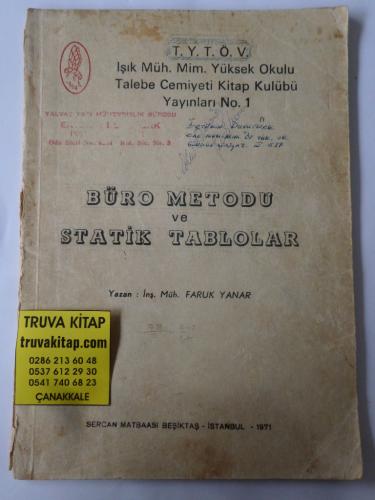 Büro Metodu ve Statik Tablolar Faruk Yanar