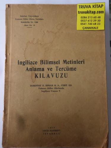 İngilizce Bilimsel Metinleri Anlama ve Tercüme Kılavuzu Dorothy E. Irm