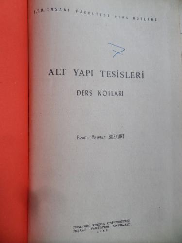 Alt Yapı Tesisleri Ders Notları Mehmet Bozkurt