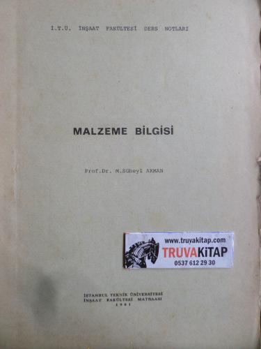 Malzeme Bilgisi Süheyl Akman