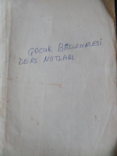 Çocuk Beslenmesi Ders Notları