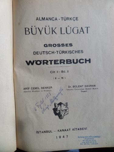 Almanca - Türkçe Büyük Lugat Cilt II ( E-M)