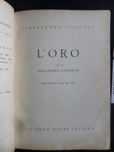 L'oro Ildebrando Pizzetti