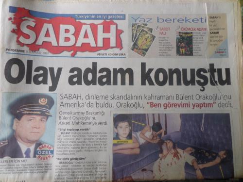 Sabah Gazetesi 3 Temmuz 1997 - Olay Adam Konuştu