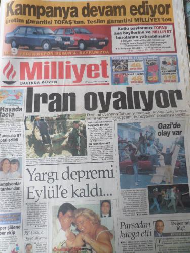 Milliyet Gazetesi 19 Temmuz 1996 - İran Oyalıyor