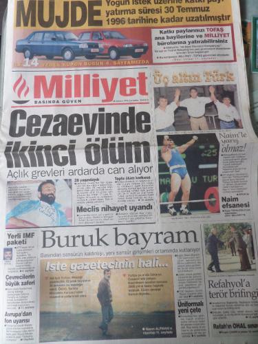 Milliyet Gazetesi 24 Temmuz 1996 - Cezaevinde İkinci Ölüm