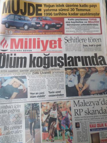 Milliyet Gazetesi 29 Temmuz 1996 - Ölüm Koğuşlarında