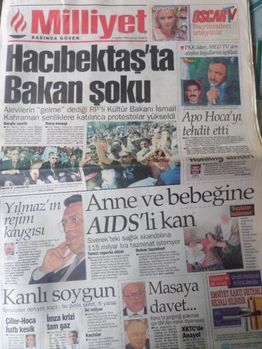 Milliyet Gazetesi 17 Ağustos 1996 - Hacıbektaş'ta Bakan Şoku