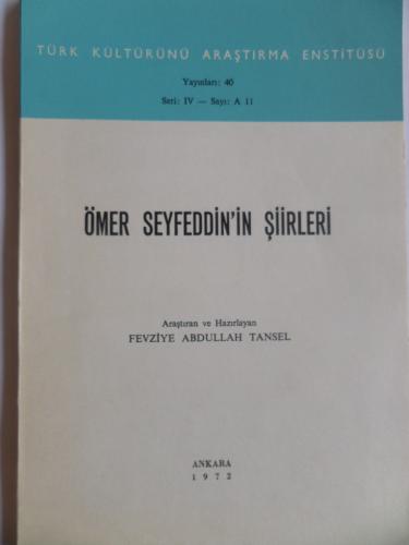 Ömer Seyfeddin'İn Şiirleri Fevziye Abdullah Tansel