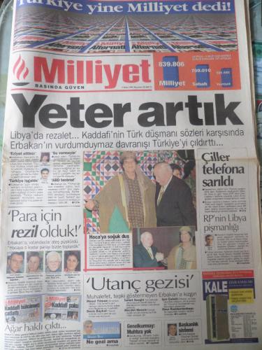 Milliyet Gazetesi 7 Ekim 1996 - Yeter Artık