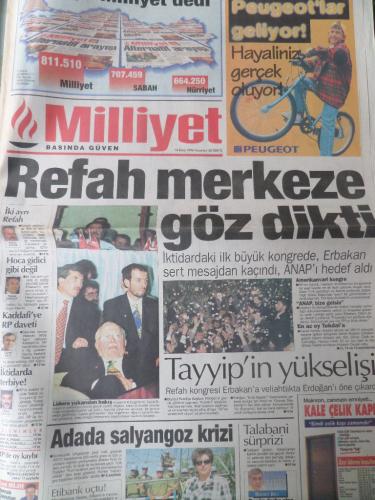 Milliyet Gazetesi 14 Ekim 1996 - Refah Merkeze Göz Dikti