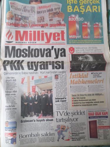 Milliyet Gazetesi 28 Ekim 1996 - Moskova'ya PKK Uyarısı