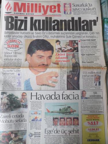 Milliyet Gazetesi 13 Kasım 1996 - Bizi Kullandılar