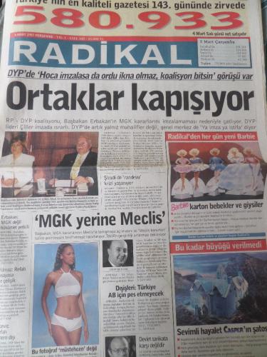 Radikal Gazetesi 6 Mart 1997 - Ortaklar Kapışıyor