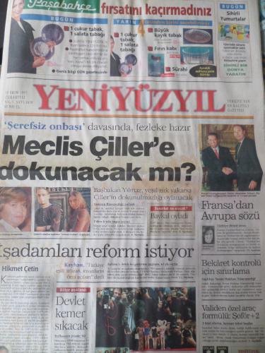 Yeniyüzyıl Gazetesi 18 Ekim 1997 - Meclis Çiller'e Dokunacak mı?