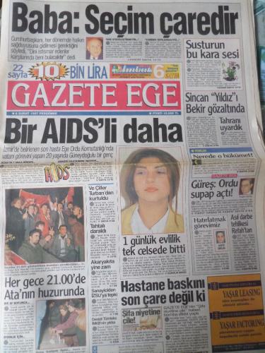 Gazete Ege 6 Şubat 1997 - Bir AIDS'li Daha