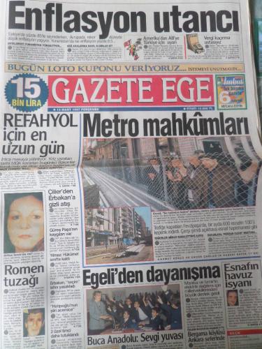 Gazete Ege 13 Mart 1997 - Metro Mahkumları