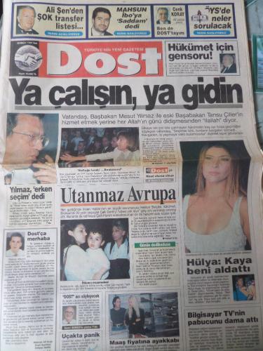 Dost Gazetesi 28 Mayıs 1996 - Ya Çalışın Ya Gidin