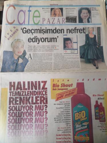 Yeniyüzyıl Gazetesi Cafe Pazar Eki 27 Nisan 1997 - Geçmişimden Nefret 