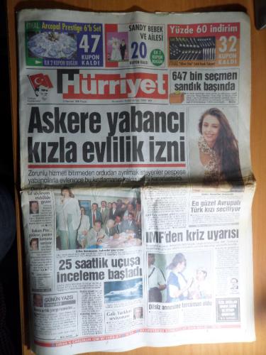 Hürriyet Gazetesi 21 Haziran 1996 Pazar - Askere Yabancı Kızla Evlilik