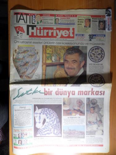 Hürriyet Gazetesi 11 Mayıs 1996 Cumartesi - Çini Ustasının Eserleri Ün