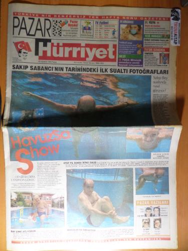 Hürriyet Gazetesi 20 Ağustos 1995 Pazar - Sakıp Sabancı'nın Tarihindek