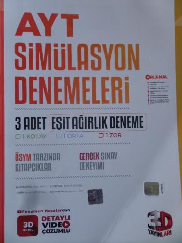 AYT Simülasyon Denemeleri - 3 Adet Eşit Ağırlık Deneme