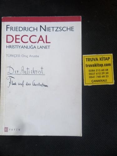 Deccal Hristiyanlığa Lanet Friedrich Nietzsche