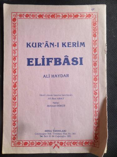 Kur'an-ı Kerim Elifbası Ali Haydar