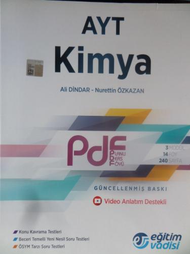 AYT Kimya Planlı Ders Anlatım Föyü Ali Dindar