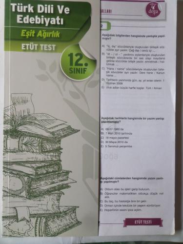 12. Sınıf Türk Dili Ve Edebiyatı Etüt Testi Eşit Ağırlık