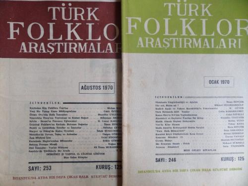 Türk Folklor Araştırmaları Dergisi 1970 / 2 Adet