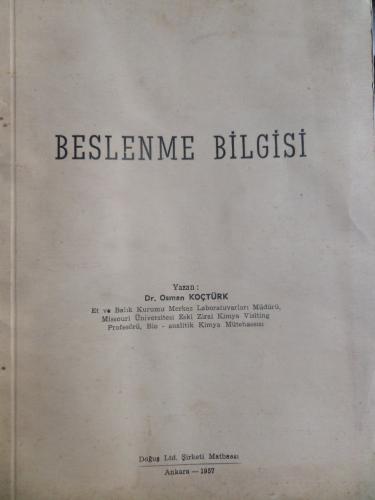 Beslenme Bilgisi Osman Koçtürk