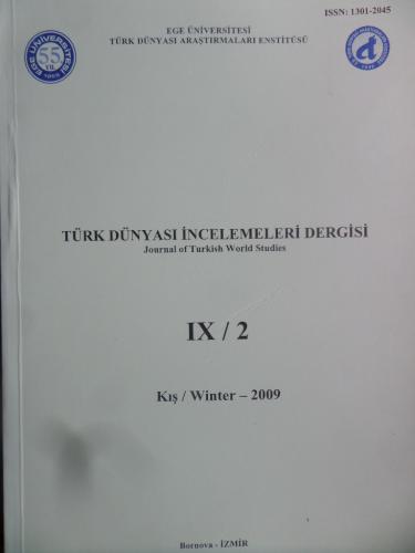 Türk Dünyası İncelemeleri Dergisi IX-2 Kış / Vinter 2009